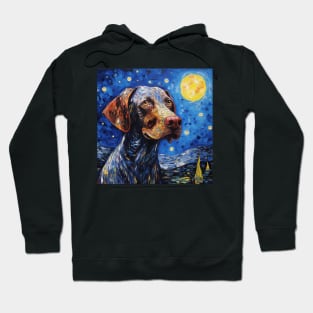 German Shorthaired Pointer in Starry Night style Hoodie